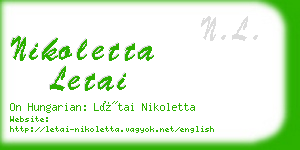 nikoletta letai business card